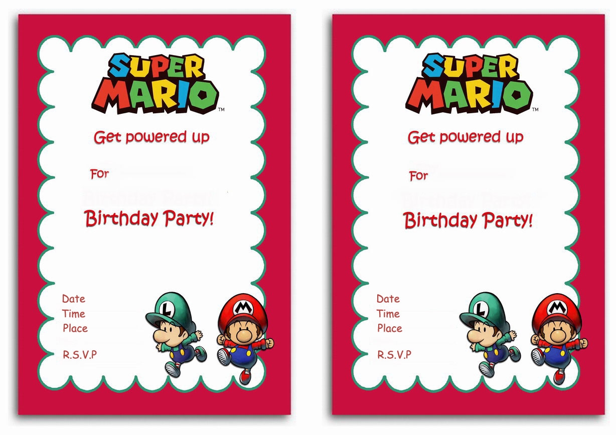 printable mario brothers birthday cards
