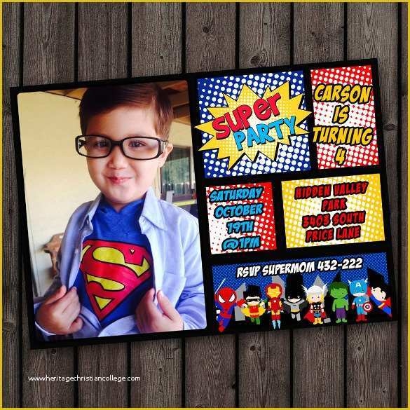 Superhero Birthday Invitations Templates Free Of 30 Superhero Birthday 