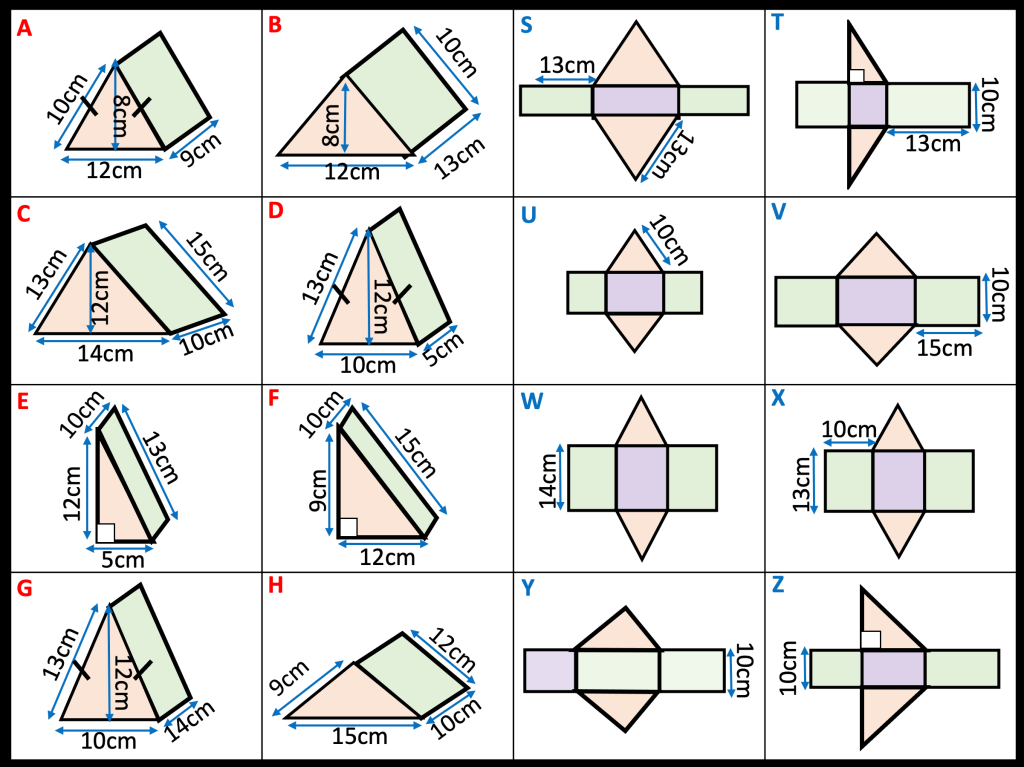 surface area of prisms worksheet