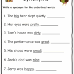 Synonym Worksheets Free English Worksheets Worksheets Library