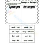 Synonyms And Antonyms Worksheet Worksheets Library
