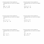 System Of Equations Substitution Worksheet Printable PDF Template