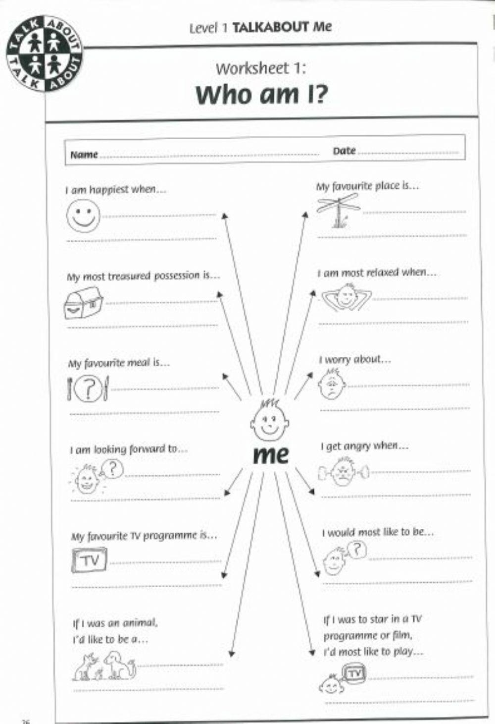 Talk About Worksheet 1 Who Am I Worksheet Live Worksheets 