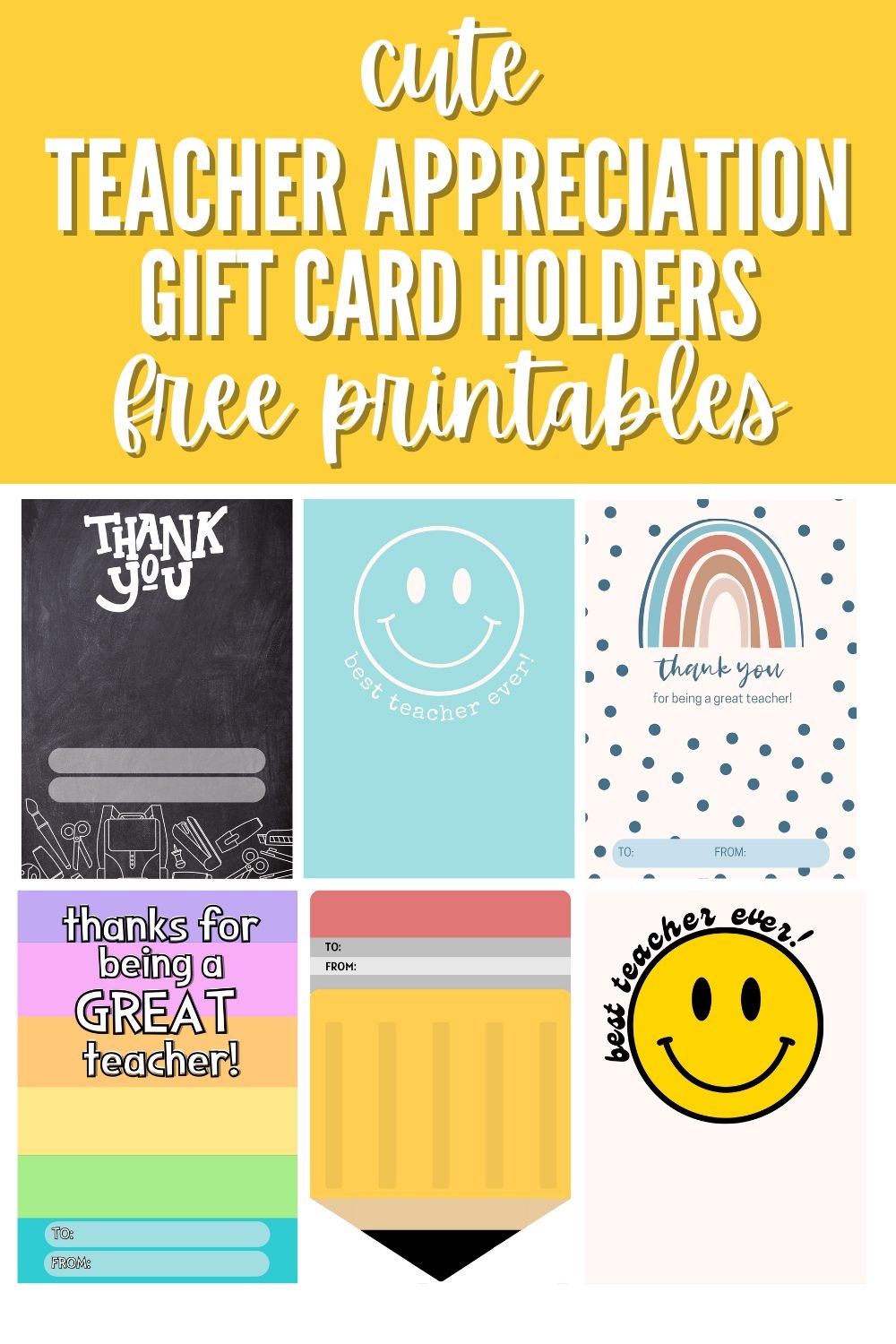 printable gift card holder for teacher