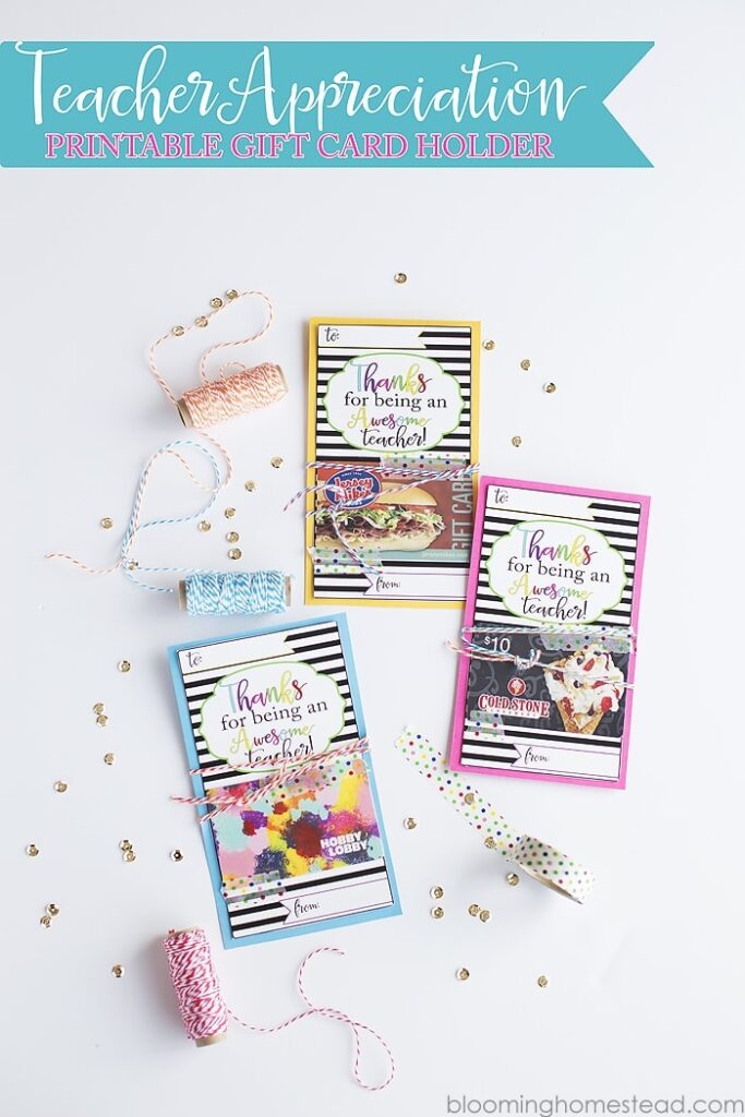 Teacher Appreciation Printable Gift Card Holder Let 39 s DIY It All