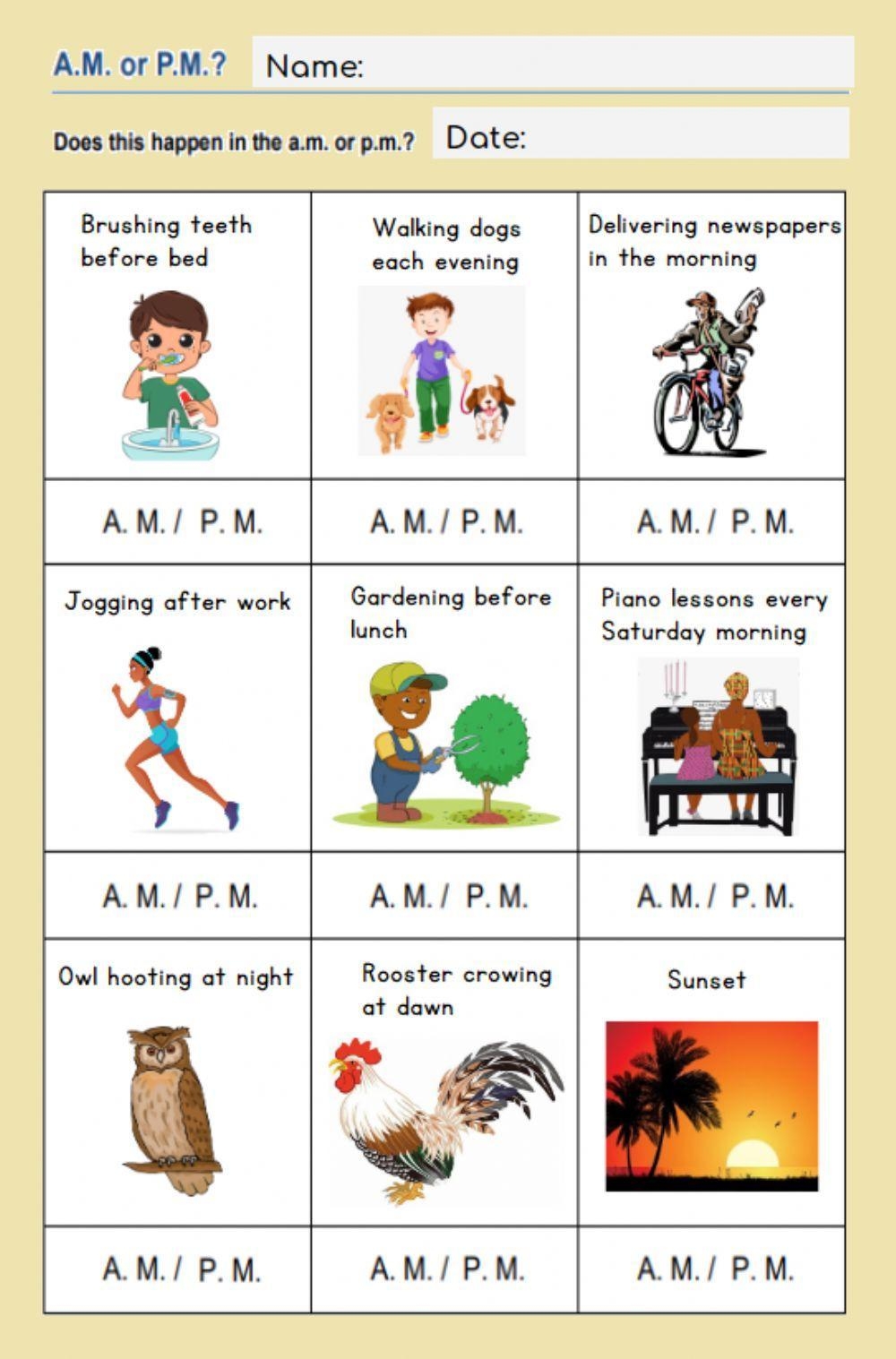 worksheet who am i