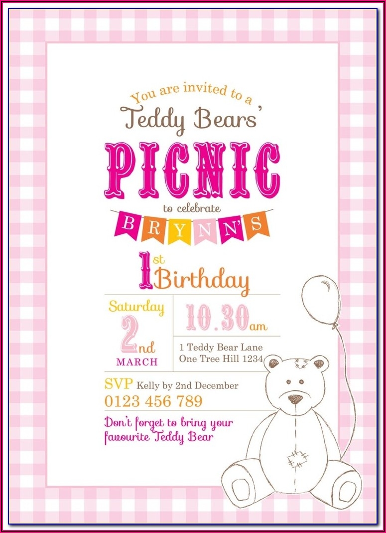 downloadable teddy bear picnic invitation template free