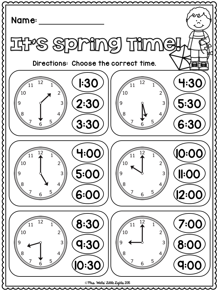 Telling Time Half Hour Worksheets Pdf Telling Time Worksheets