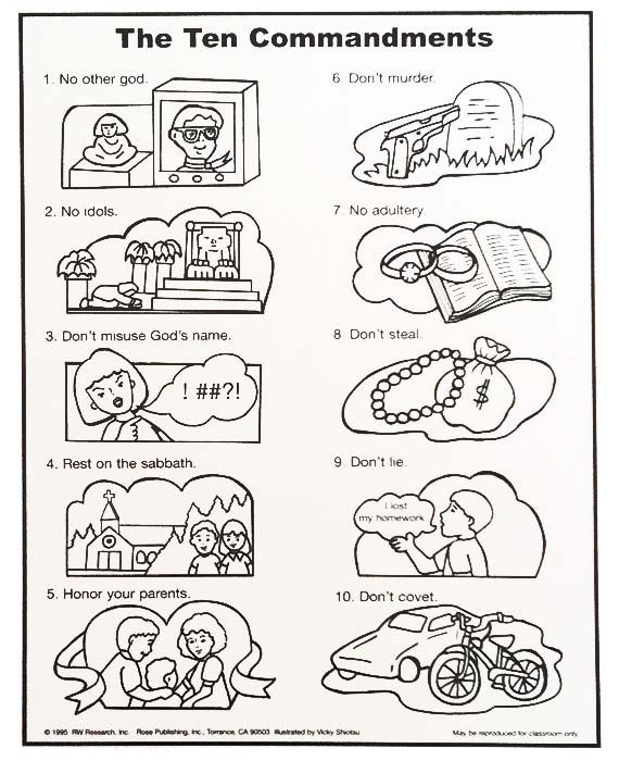 Ten Commandments Coloring Pages Sunday School Kids Sunday School