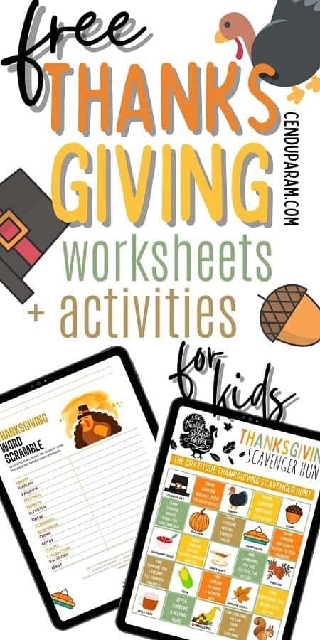 Thanksgiving Activities And Worksheets PDF For Kids Cenzerely Yours
