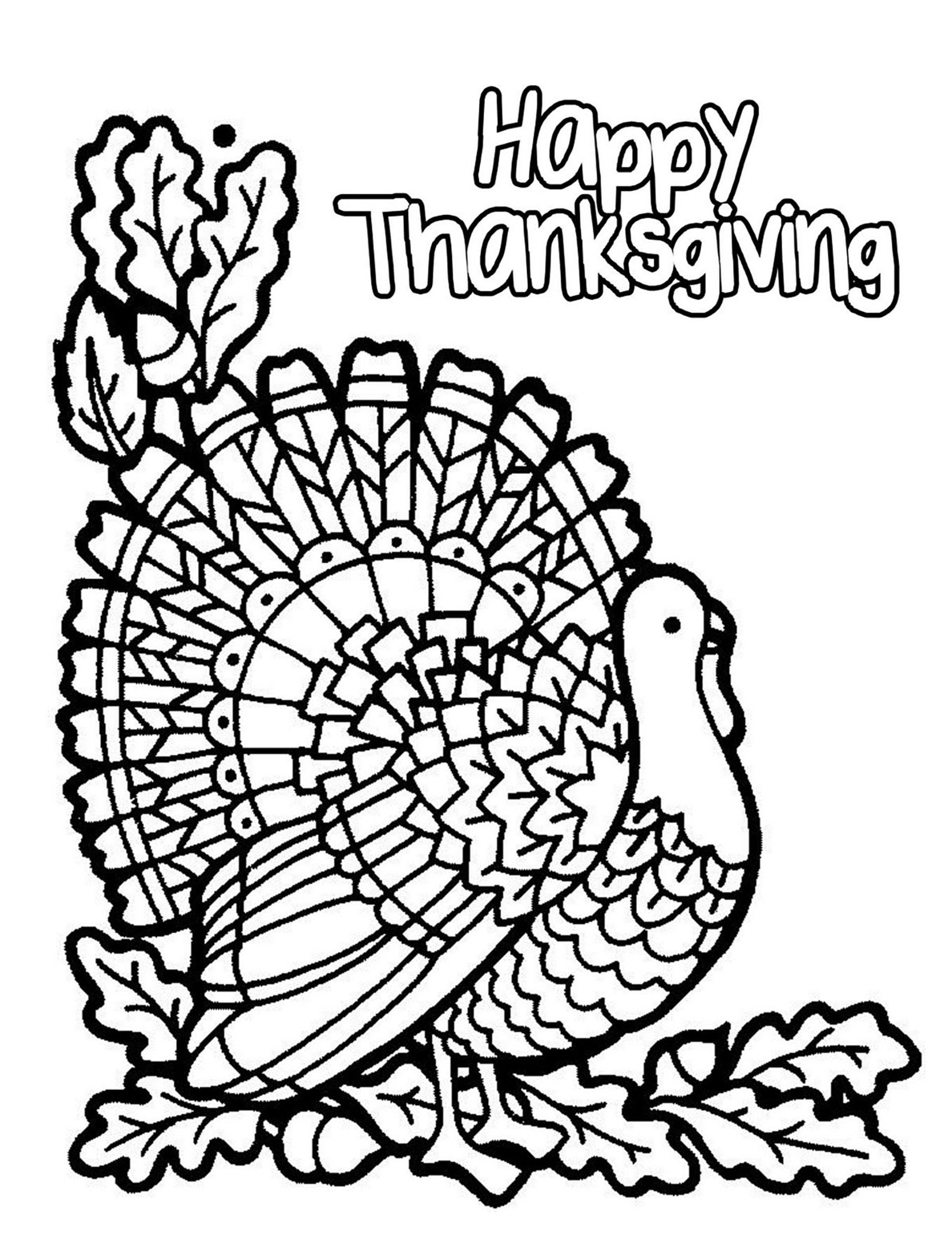Children's Coloring Pages For Thanksgiving