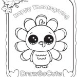 Thanksgiving Turkey Draw So Cute Coloring Pages Printable