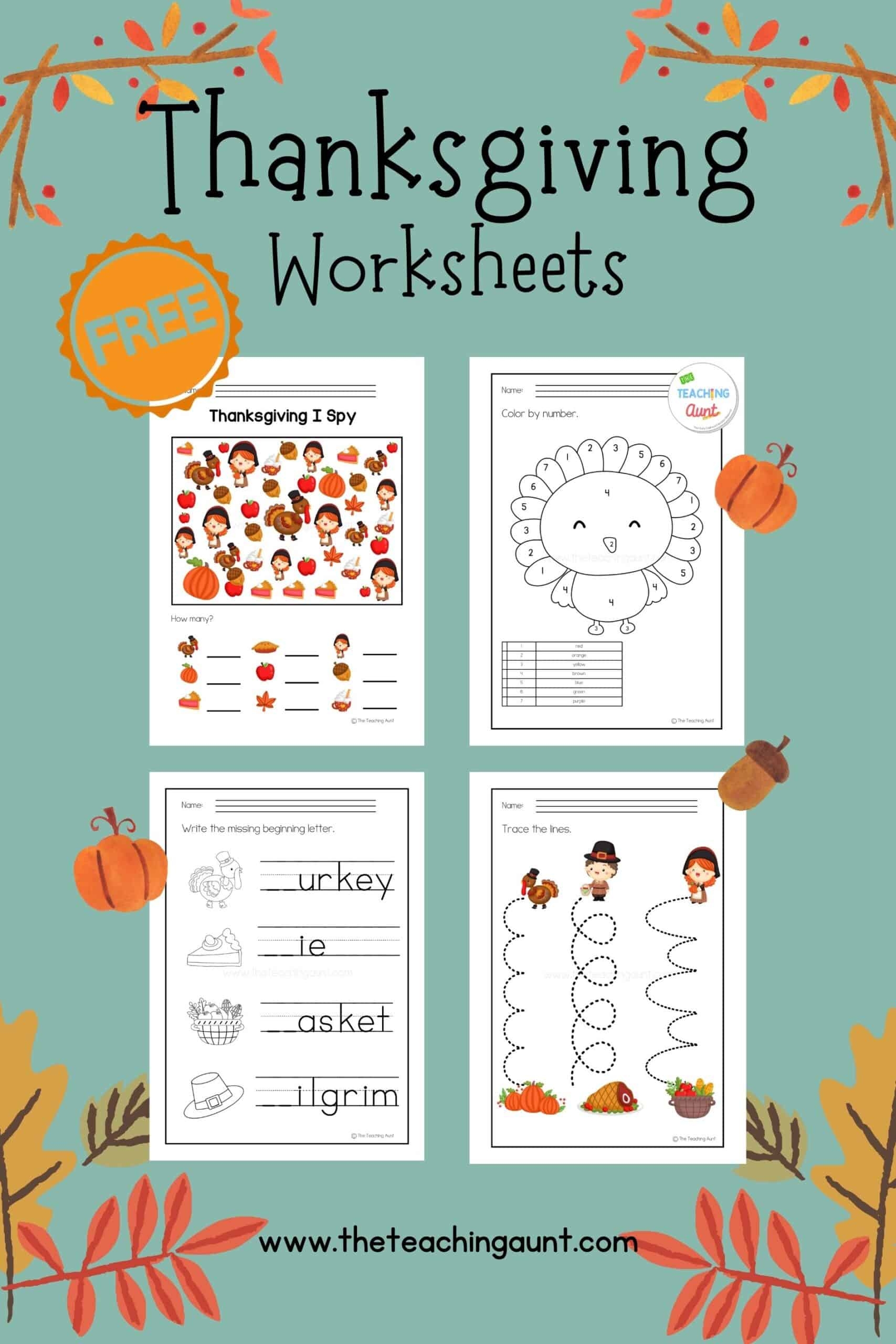 Thanksgiving Worksheet Activities For Preschoolers