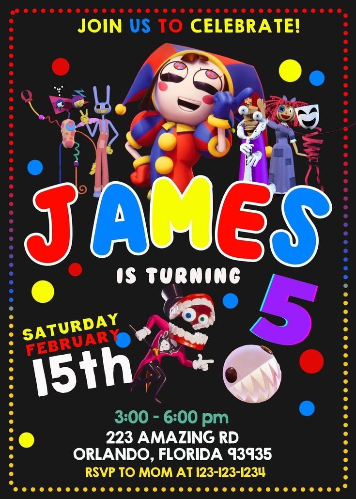 The Amazing Digital CircusBirthday Invitationcanva Template Circus
