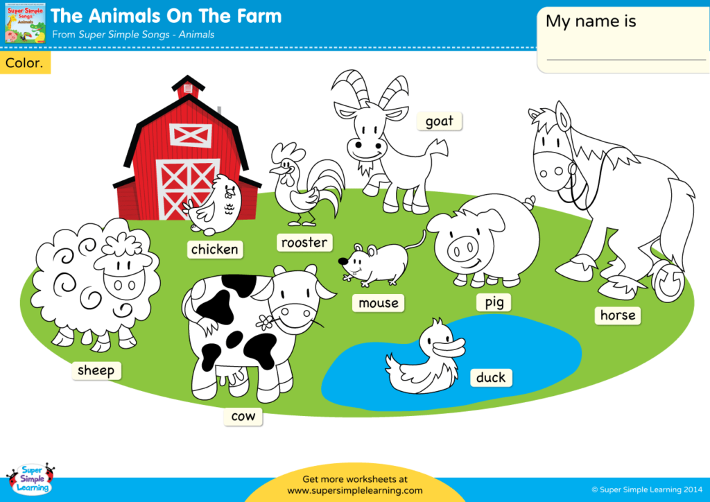 farm animals worksheet free printable