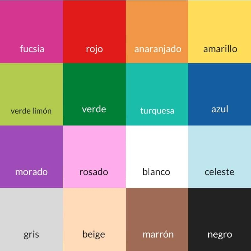colors in spanish worksheet