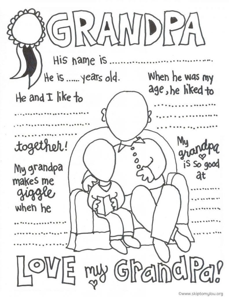 The Cutest Grandparents Day Coloring Pages Father 39 s Day Free 