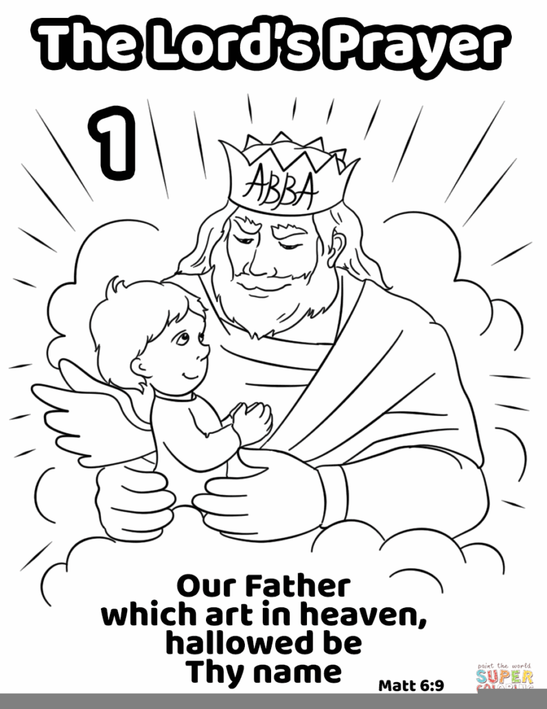 The Lord S Prayer Coloring Pages For Children Coloring Home Free