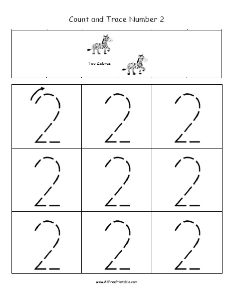 The Number 2 two K5 Learning Worksheets Library
