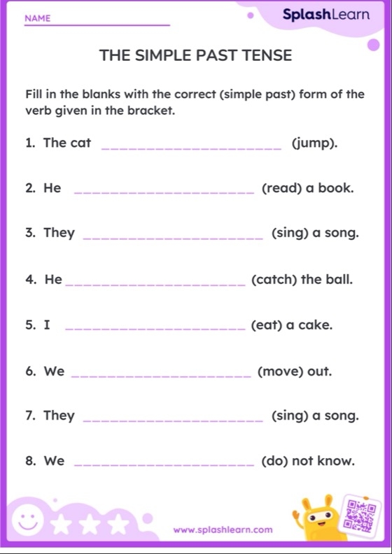 The Past Simple Tense Interactive Worksheet Live Worksheets