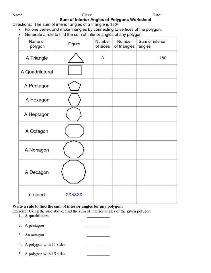 The Polygon Angle Sum Theorem Worksheet Answers Angleworksheets