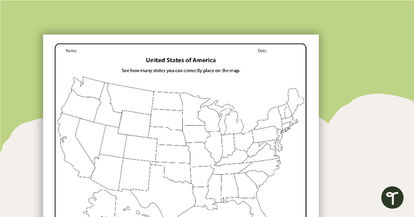 united states of america map worksheet