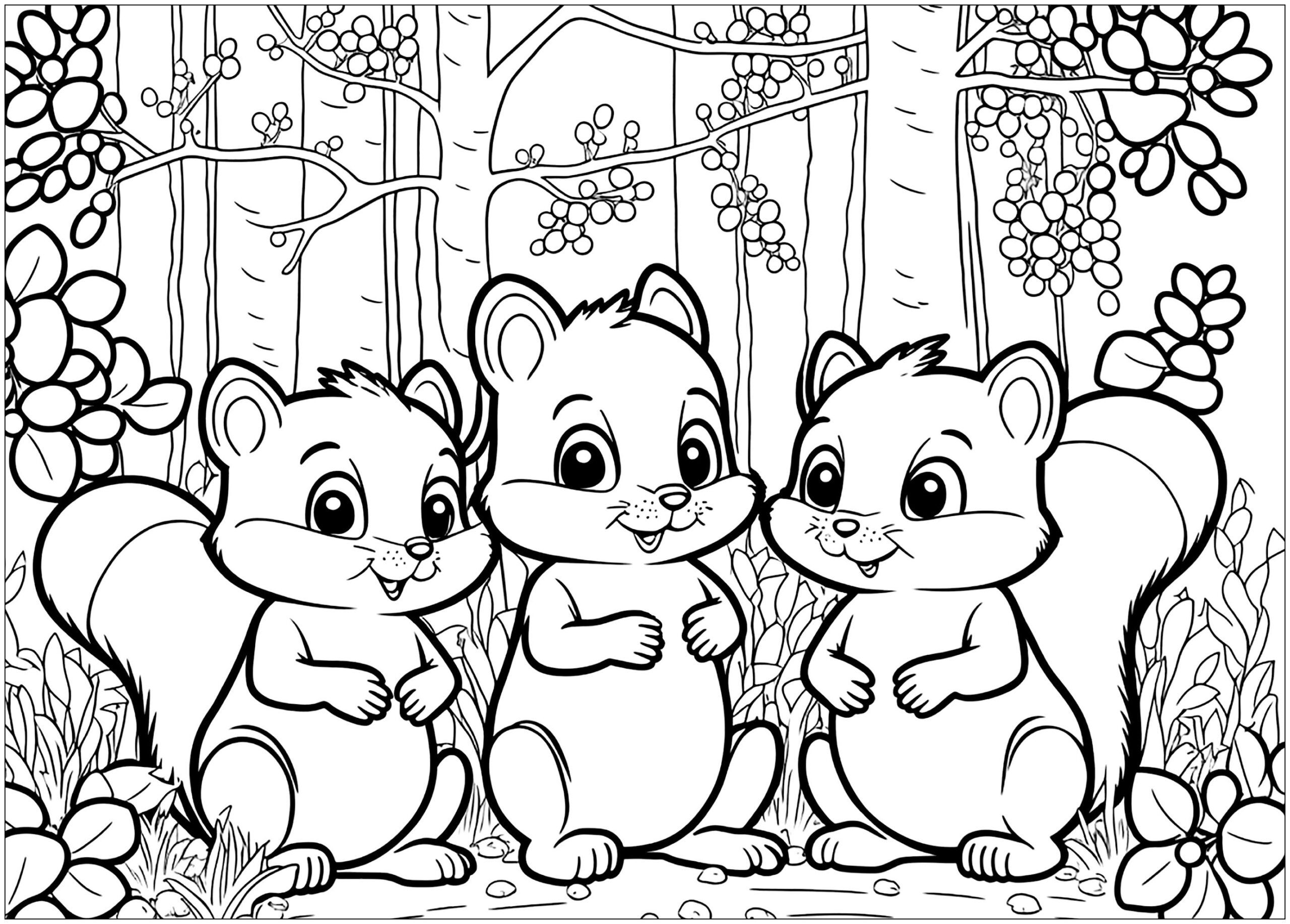 Coloring Pages Of Squirrels