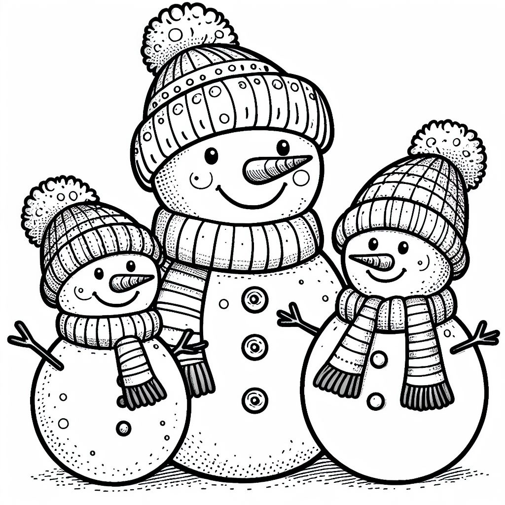 free coloring pages of snowmen