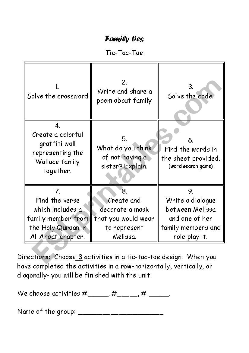 Tic Tac Toe Esl Worksheet By Salmahkm Hot Sex Picture