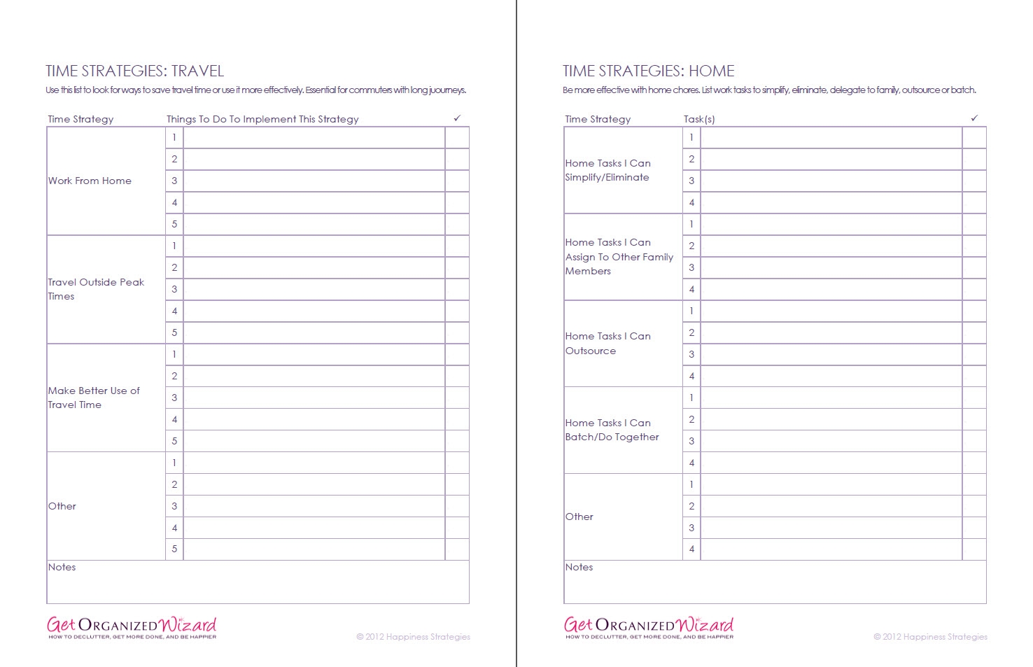 worksheets on time management