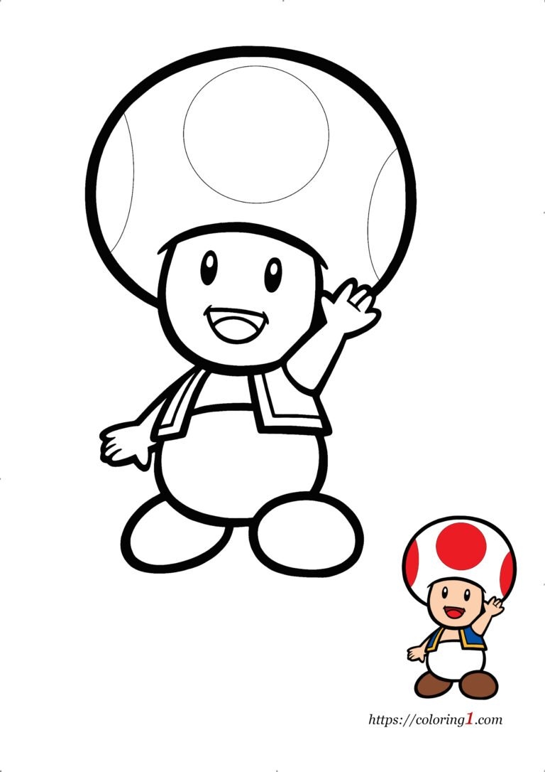 Toad Mario Coloring Pages 2 Free Coloring Sheets 2021
