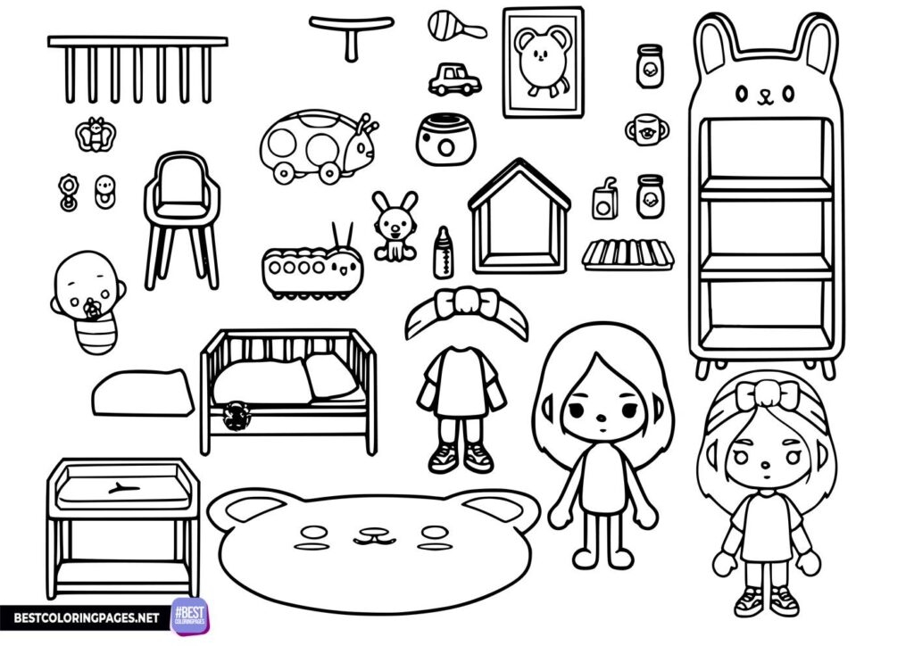 Toca Boca House Printable Coloring Page Free Printable Coloring Pages
