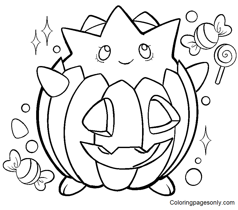Togepi Pokemon Halloween Coloring Page Free Printable Coloring Pages