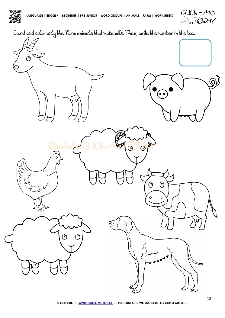 free printable farm animals worksheets