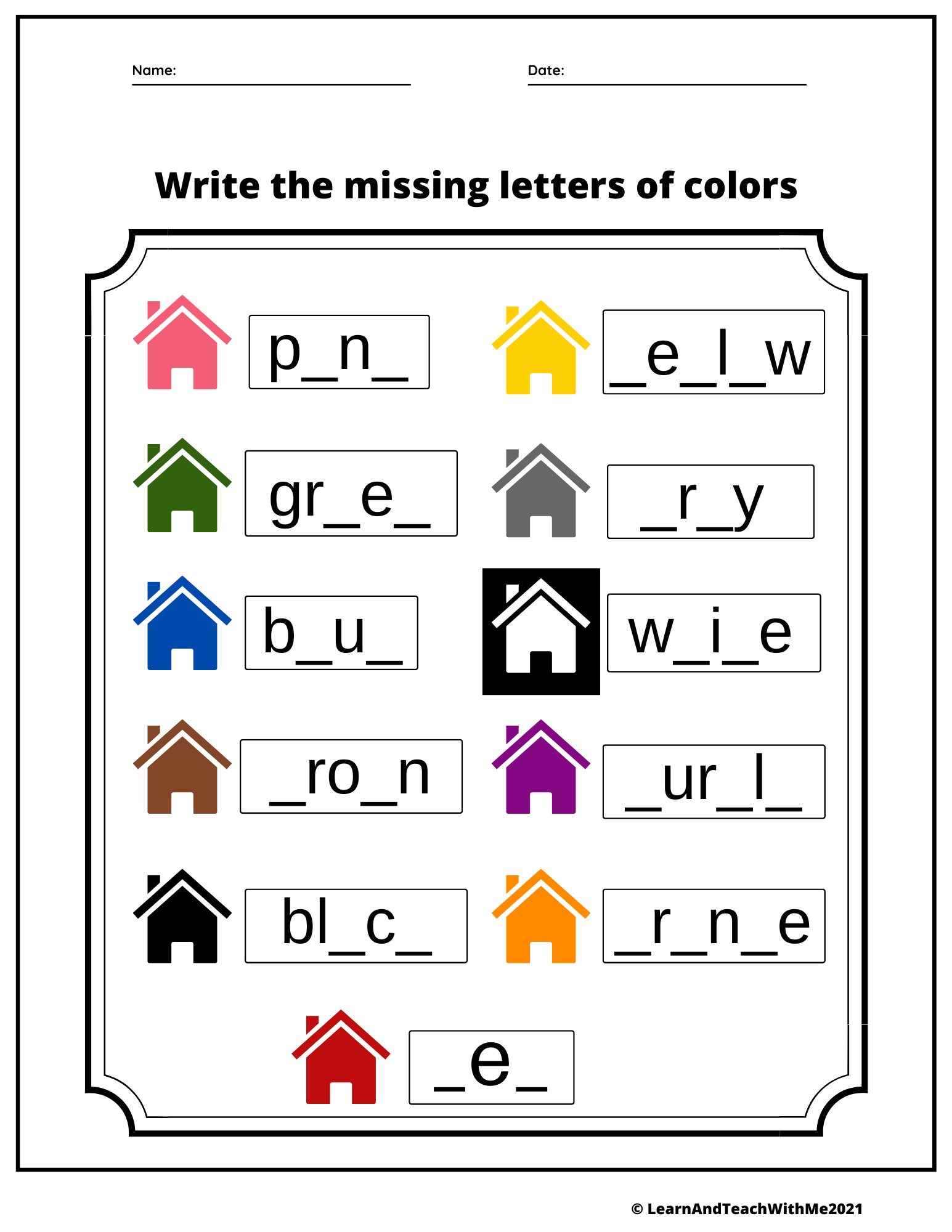 Trace And Write Color Word Worksheets Made By Teachers Worksheets