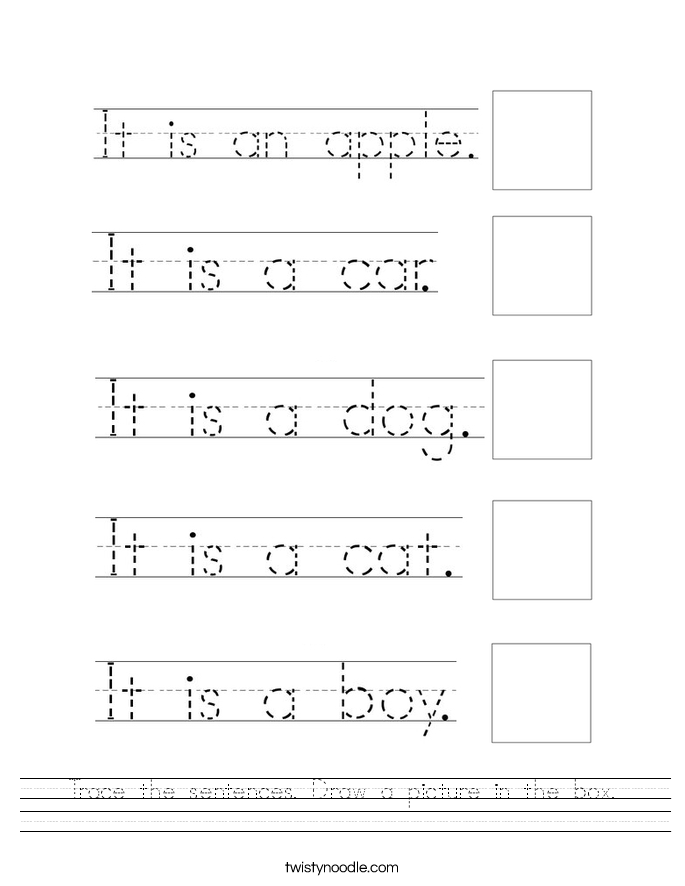 Trace Sentences Worksheets Free Worksheets Samples