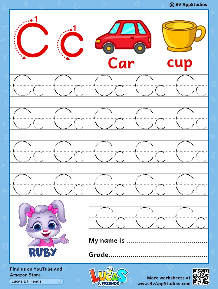 Tracing Letter C C Worksheet Worksheets Library