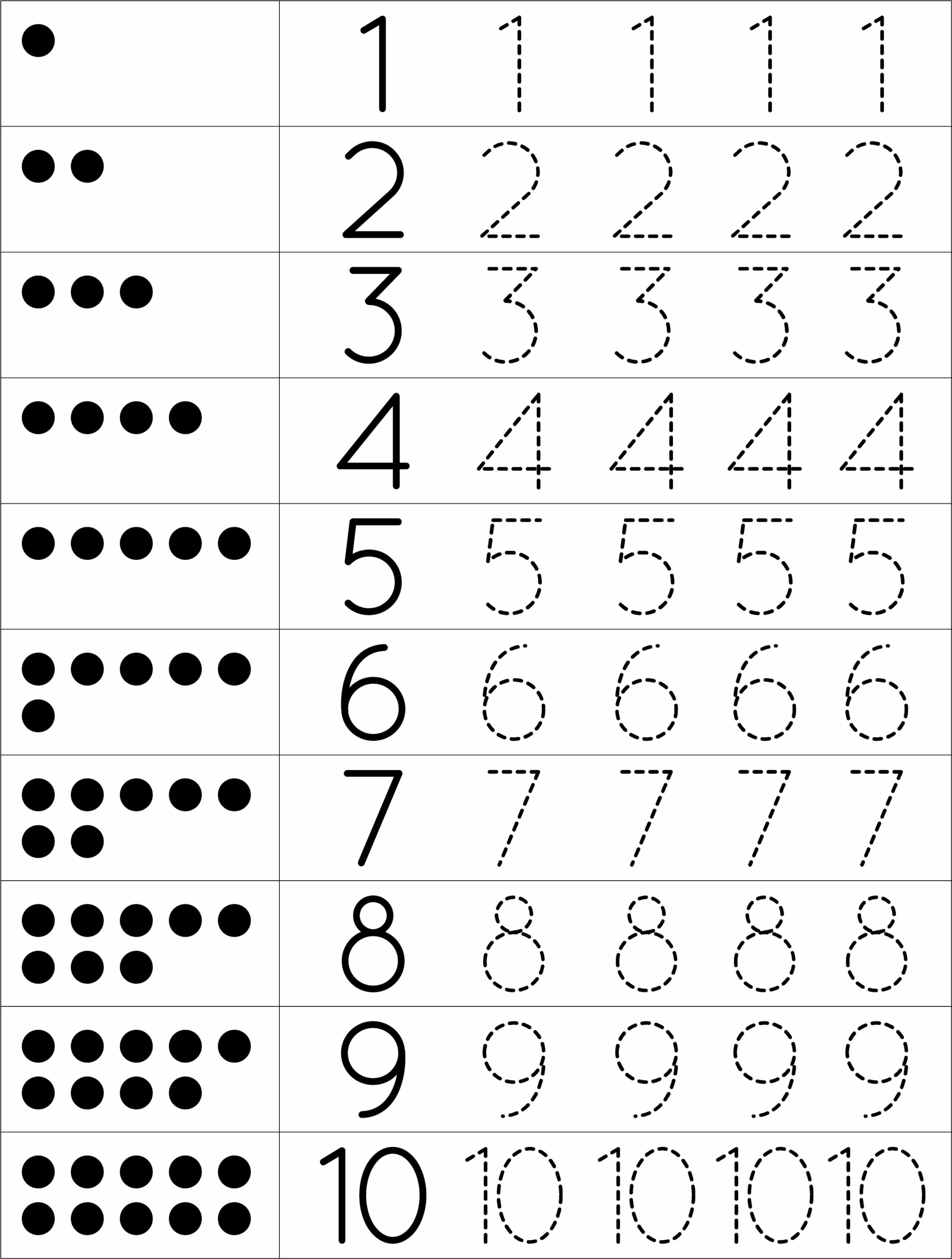 trace number worksheet