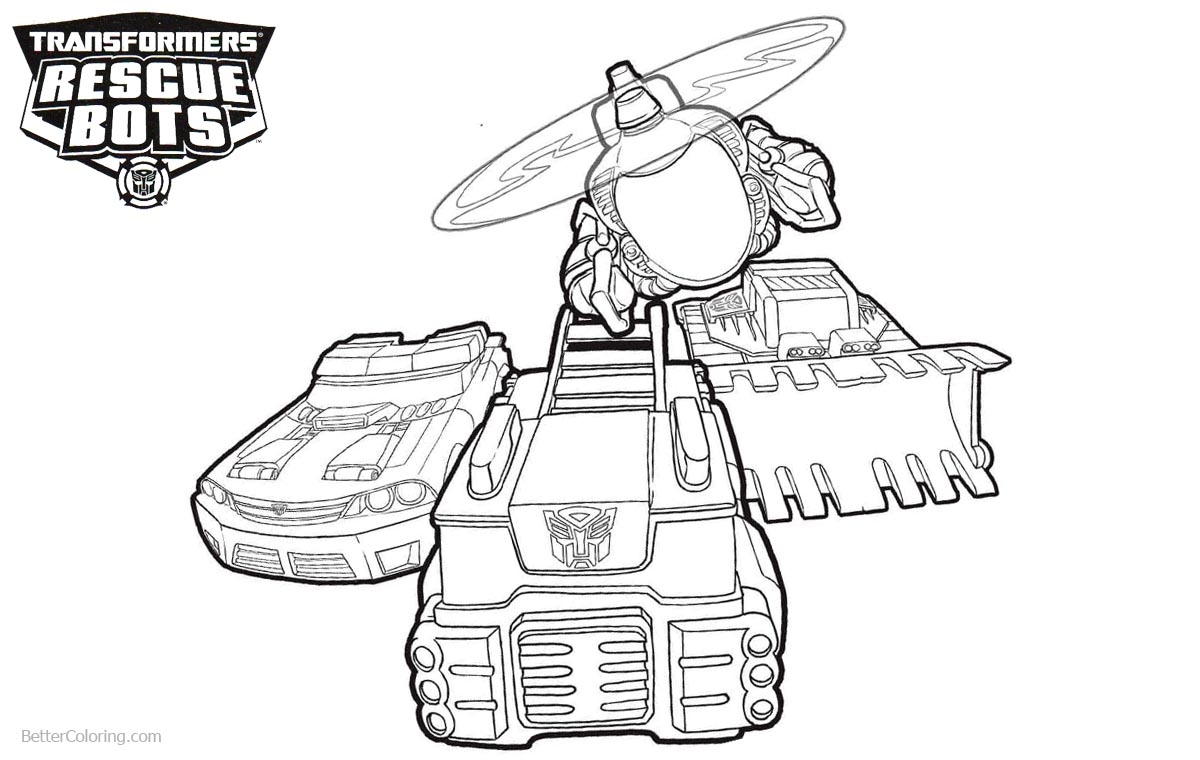 Transformers Rescue Bots Coloring Pages Vehicles Free Printable 