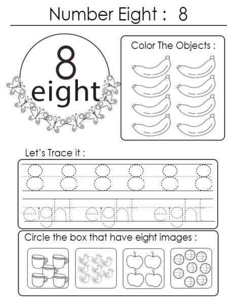 Try Our Free Printable Number Eight Worksheet For Kids