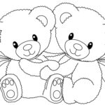Two Cute Teddy Bear Coloring Pages Print Color Craft