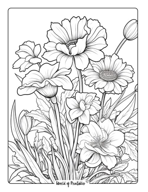flower adult coloring pages free