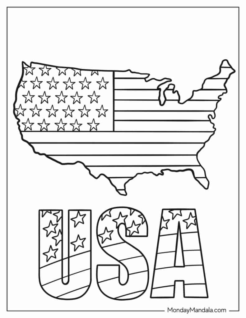 Usa Flag Picture Printable Free To Color Infoupdate