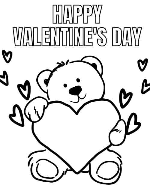 free printable valentines coloring pages pdf for kids