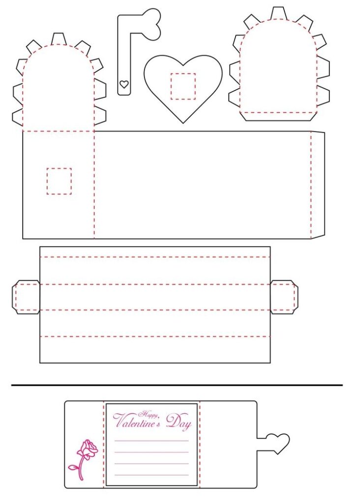 Valentine Papercraft Printable Mailbox Mini Valentines Day Cards