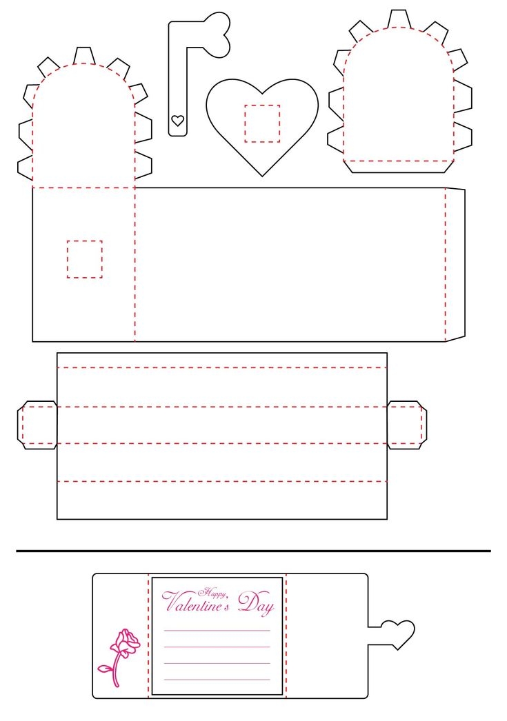 Valentine Papercraft Printable Mailbox Mini Valentines Day Cards 