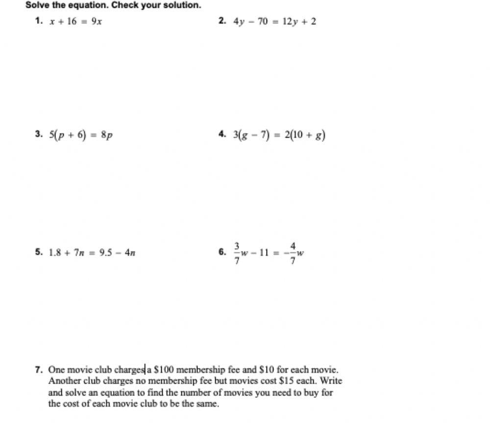 Variables On Both Sides Worksheets Worksheets Library