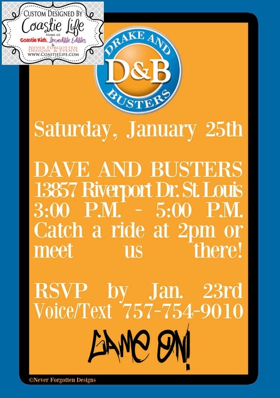 View Dave And Busters Party Invitations Pics US Invitation Template