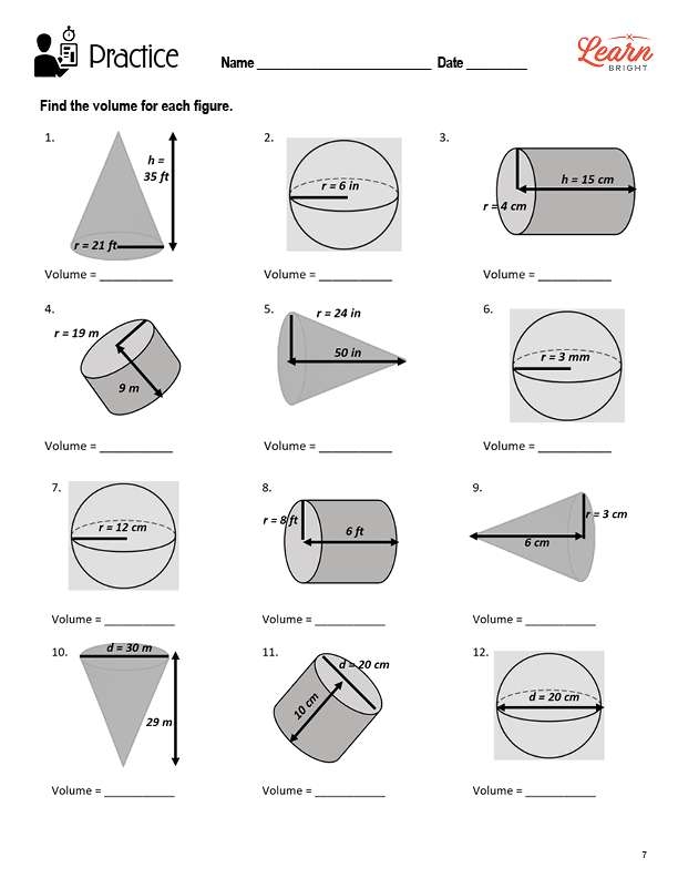 Volume Of Spheres Worksheet Education Worksheets Library