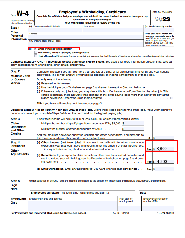 W 4 Personal Allowances Worksheet Questions My Worksheet
